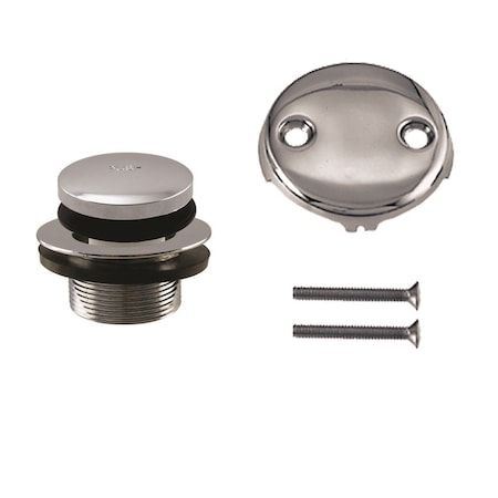 Westbrass 1-1/2" Tip-Toe Bathtub Drain with Two-Hole Overflow, Polished Chrome D93-2-26